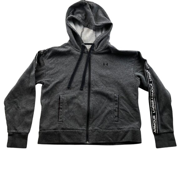 Under Armour Mens Hoodie Sweatshirt Small Fleece Gray Full Zip Athleisure Pocket - Picture 1 of 13